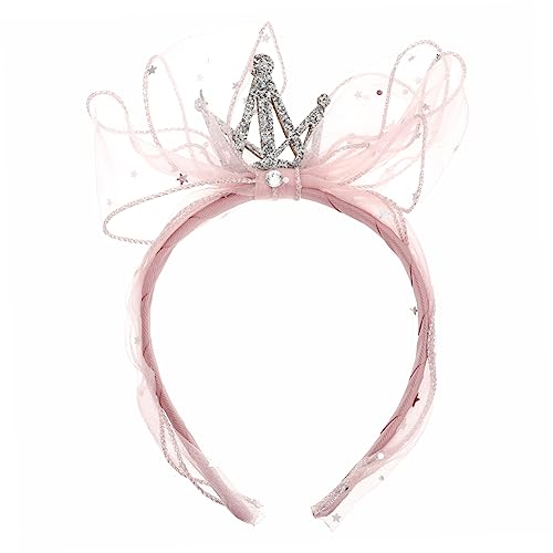 Warmhm Kinderkronen Haarband Für Mädchen Mit Großer Schleife Stirnband Party Geburtstag Cosplay Accessoire Für Kinderfestivals Und Fotoshootings von Warmhm