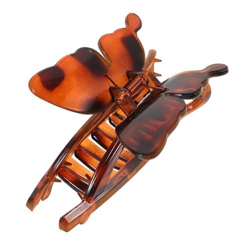 Warmhm Haarspange Damen Groß Schmetterlings Haarklammer mit Kunstperlen Vielseitig für Sport Make Up Kochen und Besondere Anlässe und Schmerzfrei im Tragen von Warmhm