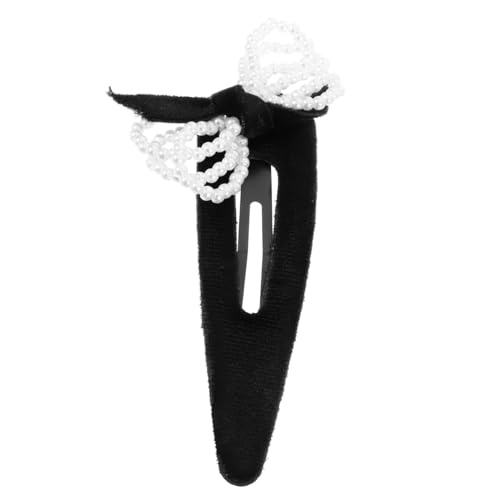 Warmhm Haarspange mit Perlen und Schleife Haarklammer für Damen Winter Haarschmuck für Partys und Alltag Rutschfest und Bequem Vielseitiges Haaraccessoire für Verschiedene Frisuren von Warmhm