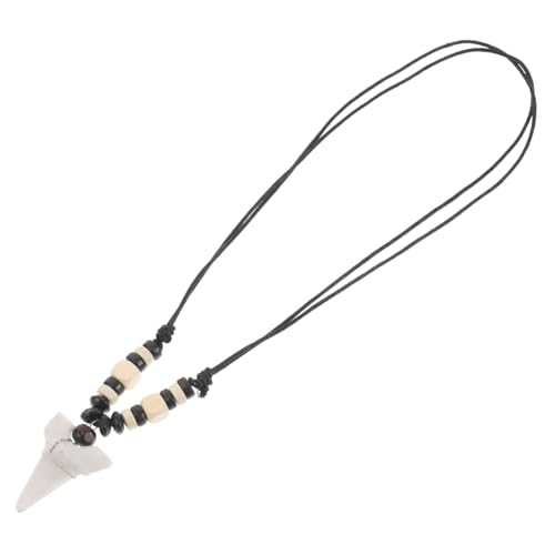 Warmhm Haifischzahn-halskette Mit Wachsseil Verstellbarer Kordel Und Harz-anhänger in Zahnform Bohemian-fashion Für Damen Und Herren von Warmhm