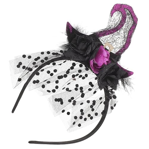 Warmhm Halloween Haarreif mit Spitzen Hexenhut Leichtes Stirnband für Damen Cosplay Haarschmuck für Halloween Party und Festliche Verkleidung von Warmhm
