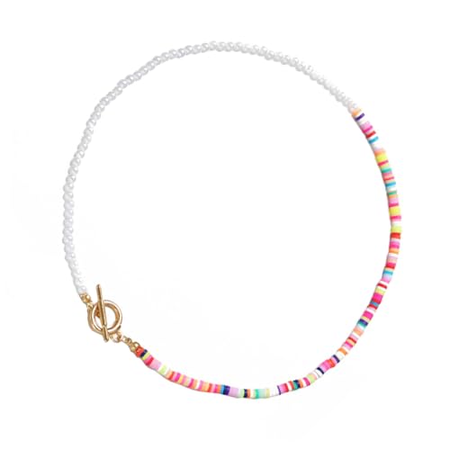 Warmhm Halskette Damen Perlenkette Clavicle Chain Elegantes Schmuckstück für Frauen Handgefertigte Boho Accessoires für und Allergiefrei von Warmhm