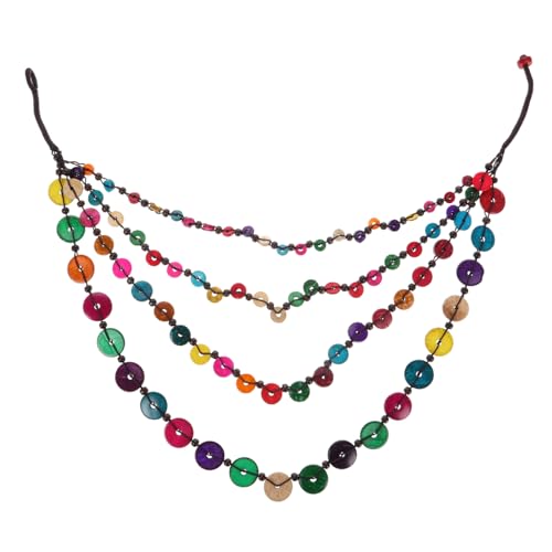 Warmhm Handgefertigte Kokosnussschalen Halskette Herren Vintage Stil Geflochtene Perlenkette Elegantes Strand Accessoire Vielseitig Tragbar für Alltag und Party von Warmhm