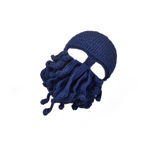 Warmhm Handgestrickte Octopus Mütze Unisex Beanie Lustiger Hut Stretchy Wollmütze Für Erwachsene Winter Warmes Kostümaccessoire von Warmhm