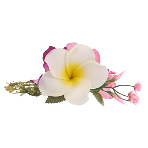 Warmhm Hawaiianische Plumeria Haarspange mit Perle Künstliche Blumen Haarklammer Rutschfeste Haarklammer für Strand Hochzeit Luau Party Vielseitiger Haarschmuck für Damen von Warmhm