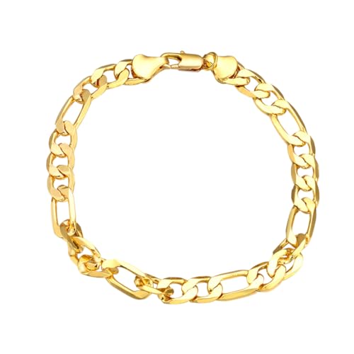 Warmhm Herren Armband Chunky Handkette Goldfarben Stylisches Modeschmuck Männer Geschenk Leicht Tragbar Komfortabel Kombinierbar von Warmhm