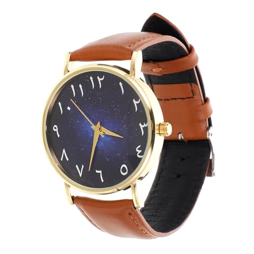 Warmhm Uhr Mit Arabischen Ziffern Für Herren Aus Kunstleder Und Langlebig Und Modisch Mit Verstellbarem Armband Als Geschenk Für Feiertage Oder Geburtstage von Warmhm