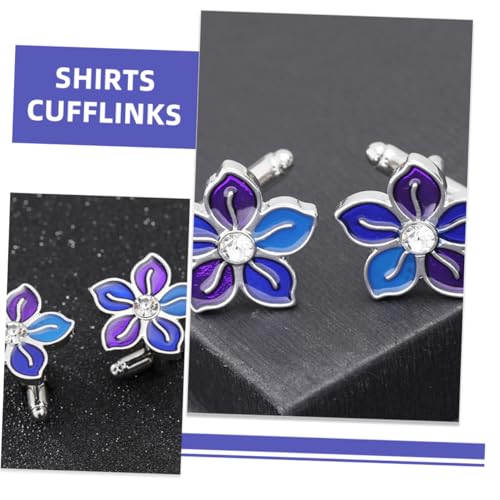 Warmhm Herren Manschettenknöpfe Blumen Design Metall Langlebig Glatte Oberfläche Sicher Vielseitig für Business Hemden und Smoking Tuxedo Cufflinks von Warmhm
