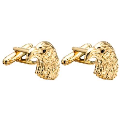 Warmhm Herren Manschettenknöpfe Goldener Design Tuxedo Hemd Schmuck Robust Metall Tiermotiv für Business und Festliche Anlässe Geschenkidee von Warmhm