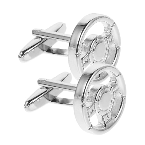 Warmhm Herren Manschettenknöpfe Metall Vintage Lenkrad Design Französische Stil Cufflinks Hemdknöpfe Accessoire für Business und Party von Warmhm