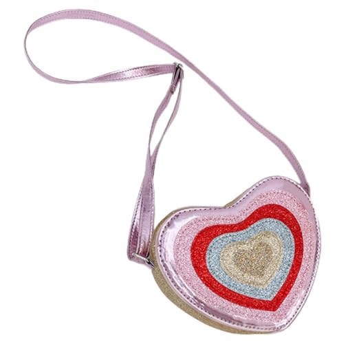 Warmhm Herz Handtasche Für Mädchen Trendige Umhängetasche in Herzform Funkelnde Crossbody Bag Leichte Und Langlebige Goldene Kinderhandtasche Mit Vielseitigem Design Für Alltag Freizeit von Warmhm