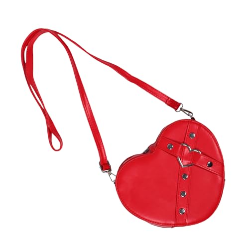 Warmhm Herzförmige Crossbody Tasche Damen Rote Umhängetasche Mit Reißverschluss Verstellbarer Schulterriemen Leichtes Kleines Satchel Für Alltag Und Freizeit von Warmhm