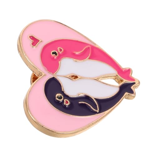 Warmhm Herzförmige Brosche Aus Metall Und Emaille Delfin-design Für Schal Hut Rucksack Verspielter Kleidungsschmuck Für Freizeit Oder Formelle Anlässe von Warmhm