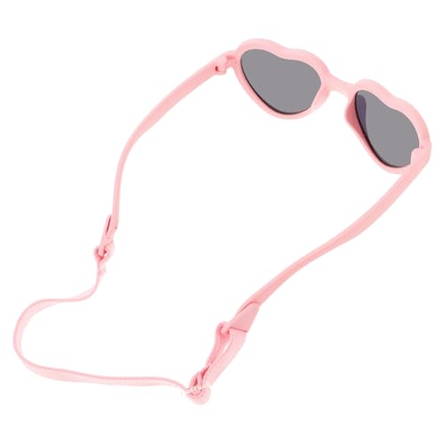 Warmhm Herzförmige Polarisierte Kindersonnenbrille mit UV Schutz und Verstellbarem Band Leichte Sonnenbrille für Neugeborene Monate Modisch und Sicher für Mädchen von Warmhm