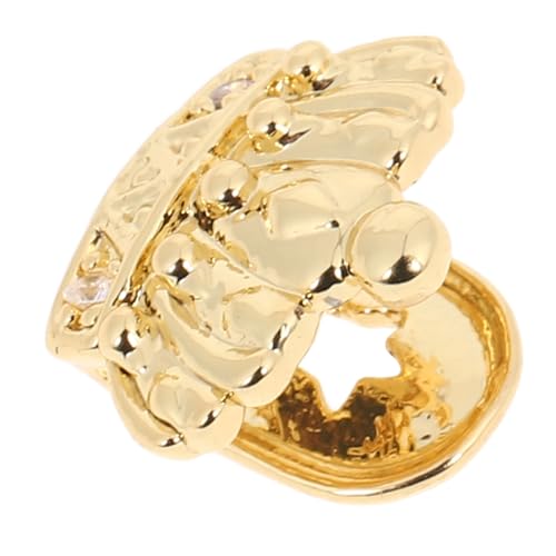 Warmhm Hip Hop Grills für Frauen Goldene Krone Einzelzahn Fake Teeth Caps Vielseitig für Halloween Partys Cosplay Einfacher Sitz Bequeme Rapper Zahnkappe von Warmhm
