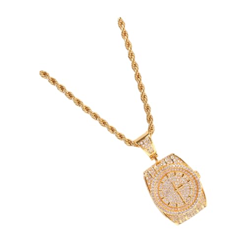 Warmhm Hip Hop Persönlichkeit Halskette mit Zirkonia Goldene Kette Modisches Statement Schmuckstück für Männer und Frauen als für Hip Hop Fans von Warmhm