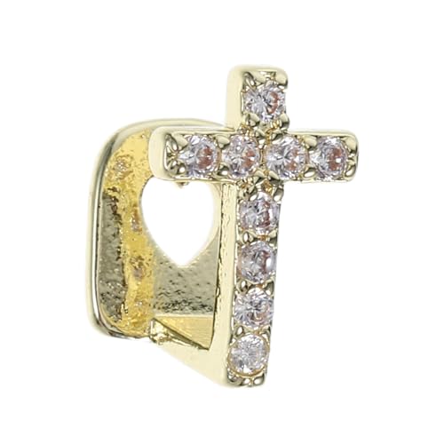 Warmhm Hip Hop Zahngrill Einzeln Zähnegrill Kreuz Design Aus Kupfer Mit Zirkonia Strass Für Männer Frauen Komfortabler Schmuck Für Party Und Alltag von Warmhm