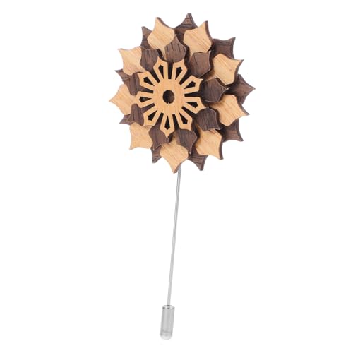 Warmhm Hochzeitsbräutigam Boutonniere Pin Holz mit Blumen Stilvolle Herren Reversnadel Handwerkskunst Perfektes Accessoire für Besondere Anlässe von Warmhm
