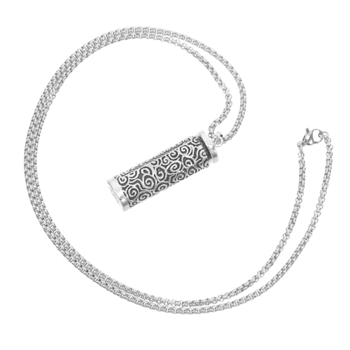 Warmhm Hohl Anhänger mit Geheimfach aus Robustem Metall Six True Words Gravur Unisex Schmuck für Männer Frauen Reise Accessoire und Gedenk Urnen Flaschen Halskette von Warmhm