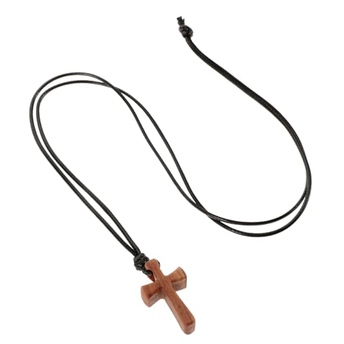 Warmhm Holz Kreuz Anhänger Halskette für Minimalistisches Design Symbolisiert Liebe und Verbindung Vielseitig Tragbar für Geeignet für Herren und Damen von Warmhm