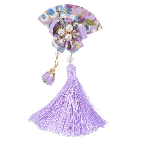 Warmhm Japanischer Fächer Haarclip mit Quaste Damen Haarschmuck Haarklammer für Hochzeit Festival und Kimono Zubehör von Warmhm