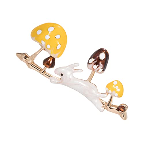 Warmhm Brosche Für Damen Kaninchen-pilz-kleidungsbrosche Nadel Schmuck Ornament Kleidungszubehör Mit Glänzender Oberfläche Leicht Zu Tragen von Warmhm