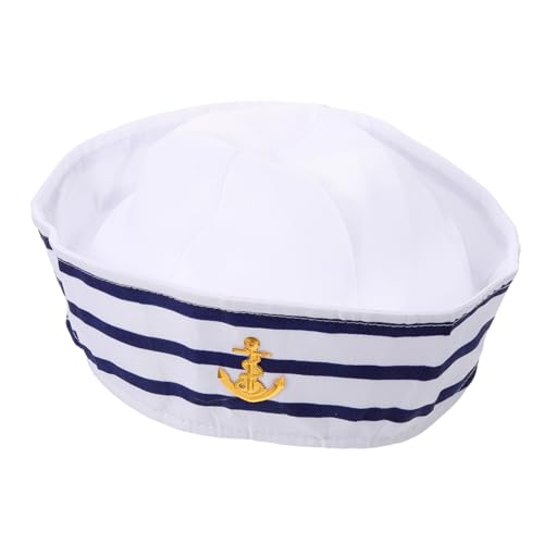 Warmhm Kapitänsmütze mit Gesticktem Abzeichen Verstellbar Leicht und Tragbar für Kostüm Party Segeln Outdoor Aktivitäten Passend für Jungen und Mädchen von Warmhm