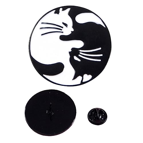 Warmhm Katzenbrosche Cartoon Schwarze und Weiße Tierbrosche Leichte und Kreative Anstecknadel für Kleidung Taschen und Jeans von Warmhm