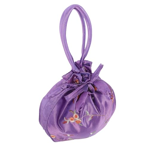 Warmhm Kleine Handtasche Damen mit Tragbare Drawstring Geldbörse für Party Dating und Alltag Handgefertigte Umhängetasche für Handy und Persönliche Gegenstände Violett von Warmhm