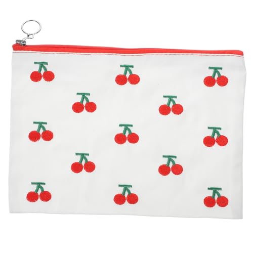 Warmhm Kleine Reißverschlusstasche mit Kirschmuster Modischer Make Up Organizer für Damen zur Aufbewahrung von Münzen und Schmuck Reisen von Warmhm