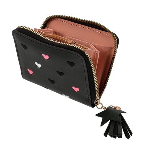 Warmhm Kleines Damen Portemonnaie mit Stern Anhänger Multifunktionale Reißverschluss Münztasche für Karten und Münzen für Unterwegs Langlebig und Tragbar Schwarz Warmhm Kleines Damen Portemonnaie mit Stern Anhänger Multifunktionale Reißverschluss Münztasche für Karten und Münzen für Unterwegs Langlebig und Tragbar Schwarz von Warmhm