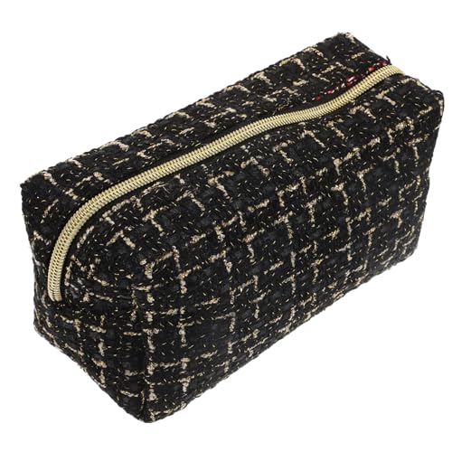 Warmhm Kosmetiktasche Damen Großes Fassungsvermögen Leicht Tragbar Makeup Organizer Tasche Reise Kosmetikbeutel Elegant Multifunktional Schwarz Handtasche von Warmhm