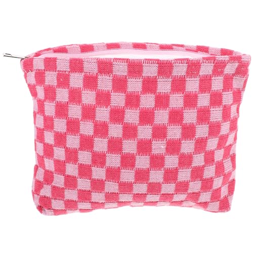 Warmhm Tragbare Make-up-Tasche Für Damen Reise-Kosmetiktasche Aus Gestricktem Material Kosmetiktasche Mit Reißverschluss Für Aufbewahrung Von Lippenstiften Und Toilettenartikeln Make-up-a von Warmhm