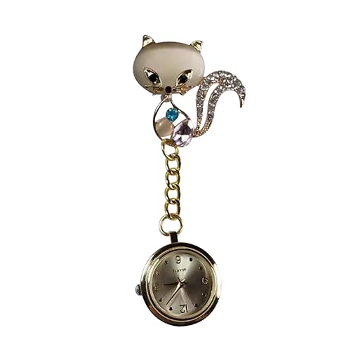 Warmhm Krankenschwester Taschenuhr Edelstahl Hängeuhr Medizinische Uhr Für Pflegekräfte Tragbar Elegant Mit Brosche von Warmhm
