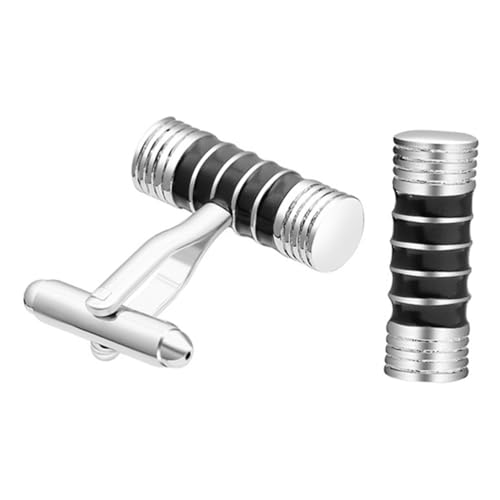 Warmhm Kreative Manschettenknöpfe Herren Business Schwarz Dumbbell Design Stilvolle Hemdärmel Schmuck für Hochzeit Büro Anlass von Warmhm