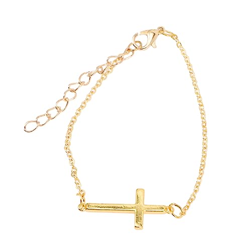 Warmhm Kreuzarmband für Damen Goldene Kette mit Zeitlosem Design als für Weihnachten und Geburtstage Leicht und Komfortabel zu Tragen von Warmhm