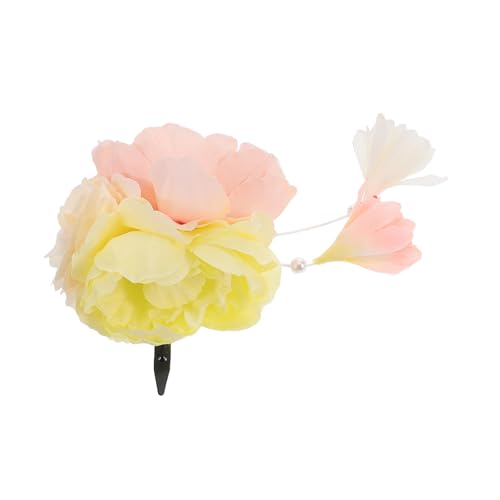 Warmhm Künstliche Pfingstrosenblüten Haarspange Für Frauen Traditioneller Japanischer Haarschmuck Blumenhaarspangen Mit Quasten Für Yukata Hanfu Und Besondere Anlässe von Warmhm