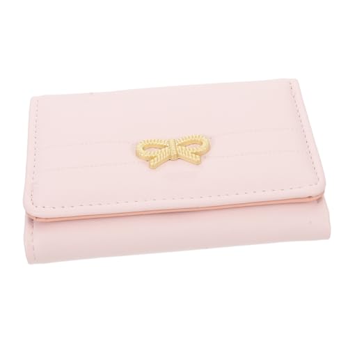 Warmhm Kurz Damen Geldbörse Stil mit Reißverschluss Mehrere Kartenfächer Münzfach Rosa Schmetterlingsakzent Kompakt und Robust für Alltag Reisen Schule und Freizeit von Warmhm
