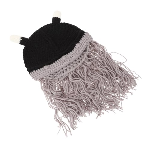 Warmhm Kurzbart Cosplay Hut mit Oxhörnern Leichter Flexibler Halloween Kopfschmuck für Erwachsene Bequemes Party Requisit für Fasching Karneval Maskerade und Kostümfeste von Warmhm