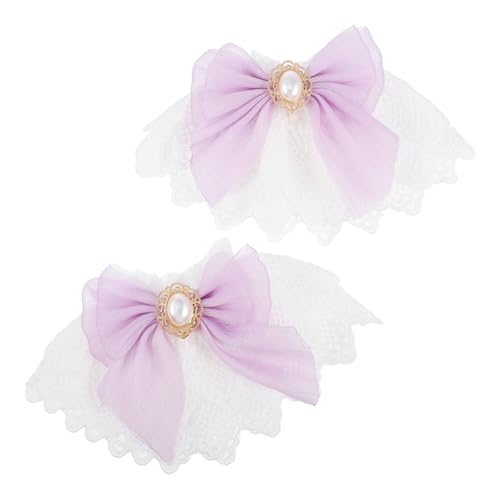 Warmhm Lace Bowknot Wrist Cuff Spitzenarmband mit Schleife für Lolita Cosplay Hochzeit Mädchen Leichtes Langlebiges Spitzenmaterial Feine Verarbeitung Dekoratives Handgelenk accessoire von Warmhm