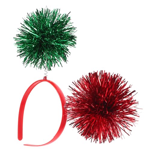 Warmhm Lametta Pompons Stirnband Haarband Bopper Weihnachten Valentinstag Party Zubehör Damen Stirnbänder Geburtstag Antennen Bopper Requisiten von Warmhm