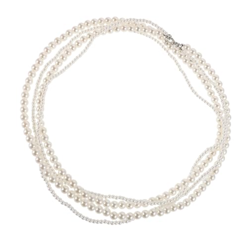 Warmhm Lange Doppellagige Perlenkette Damen Elegant Stylisch Mehrschichtig Modisch für Festliche Anlässe und Alltag Weiße Kunstperlen Schmuck Warmhm Lange Doppellagige Perlenkette Damen Elegant Stylisch Mehrschichtig Modisch für Festliche Anlässe und Alltag Weiße Kunstperlen Schmuck von Warmhm