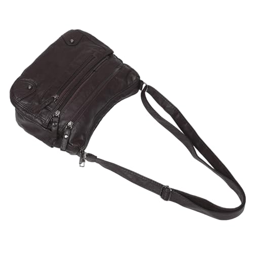 Warmhm Large Kapazität Damen Crossbody Tasche aus PU Material Doppellagige Schultertasche mit Geräumigem Innenfach Modische und Vielseitige Umhängetasche für Alltag Arbeit und Shopping von Warmhm