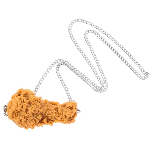 Warmhm Lebensmittelechtes Fried Chicken Anhänger Halskette Lustiges Food Perfektes für Freundinnen Frauen Mütter und Besondere Anlässe von Warmhm