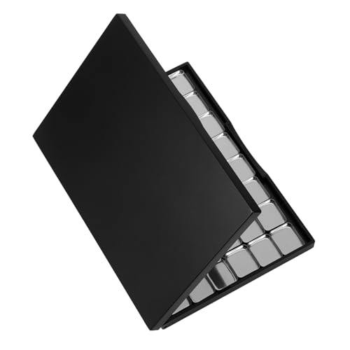 Warmhm Leere Magnetische Make up Palette Mit Spiegel 48 Stück 16x19mm Metallpfannen Tragbare Kosmetikaufbewahrung Für Lidschatten Rouge Und Puder Selbstgemacht Make up Organizer Robust von Warmhm