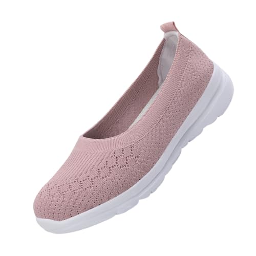 Warmhm Leichte Damen Slip Sneakers Atmungsaktiv Sportlich Freizeit Schuhe Bequeme Mesh Laufschuhe mit Stabiler Fersenkappe Flexibel und Strapazierfähig für Reisen und Alltag von Warmhm