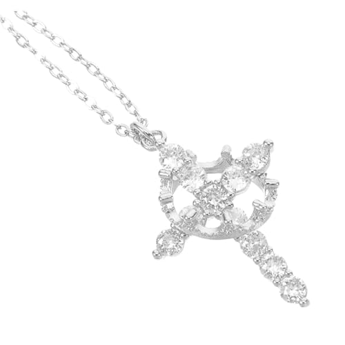 Warmhm Leichte edle Krone Kreuzkette Damen mit Funkelndem Strassanhänger Drehbarem Kreuzdesign Komfortabler Schlüsselbeinlänge Modisches Schmuckstück für Alltag und Besondere Anlässe von Warmhm