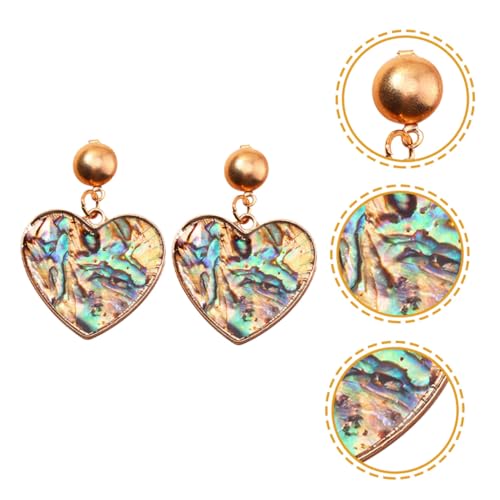 Warmhm Leopard Herz Ohrringe Damen Bunte Abalone Muschel Geometrische Ohrstecker Modisch Für Sommer Strand Festival Party von Warmhm