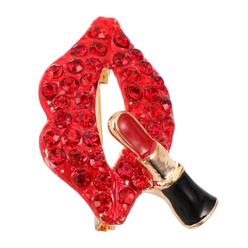 Warmhm Lippenbrosche mit Funkelnden Strasssteinen Robuste Stilvolles Anstecknadel Design für Damen Vielseitiges Modeaccessoire für Kleidung Schals Hüte und Rucksäcke von Warmhm