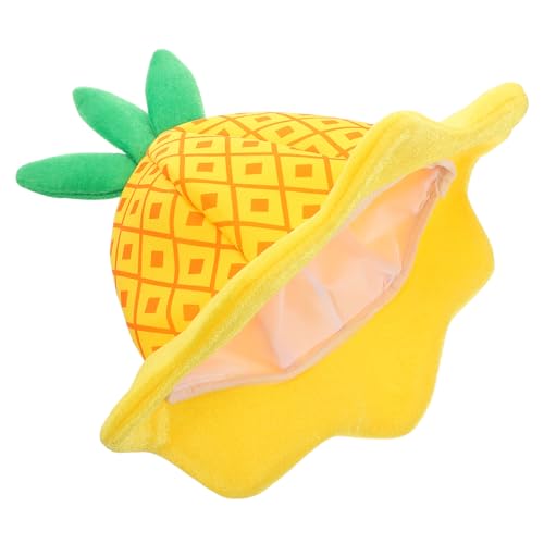 Warmhm Lustige Ananaskopfbedeckung für Erwachsene Elastischer Ananas Hut Auffälliges Obstkostümzubehör für Geburtstagsfeiern und Themenpartys von Warmhm